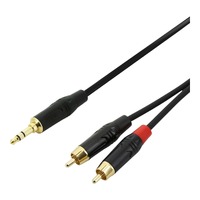 SWAMP Smartphone to Dual RCA Cable - Extended 3.5mm Mini-Jack 3 METER