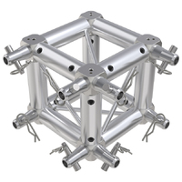 GLOBAL TRUSS F14 Square Truss 6 Way Cube Junction with Half-Spigot Connectors for 2 Faces