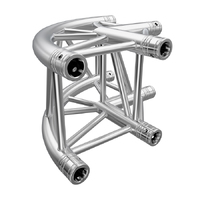 GLOBAL TRUSS F34 Square Truss 2 Way 90° Curved (500mmR) Corner with Spigots, Pins & R-Clips