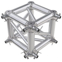 GLOBAL TRUSS F34 Square Truss 6 Way Cube Junction with M10 Bolts, Half-Spigots, Pins & R-Clips for 2 Faces