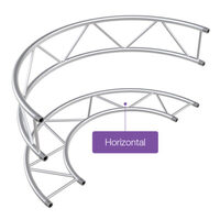 F42P Flat 1.0mR (2.0mØ) 90° Radial Truss – Horizontal (4 parts to a Circle)