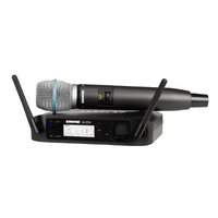 SHURE SHR-GLXD24+B87A Wireless Dig Handheld System GLXD2+; Beta87A Mic; GLXD4+; Dual Band 2.4GHz and 5.8GHz