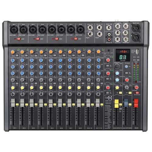 E-lektron C848 DSP effects Studio Audio Mixer 16-Channel with Bluetooth USB Play Audio interface