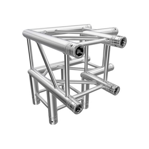 GLOBAL TRUSS F34 Square Truss 3 Way 90° Corner to Vertical Junction with Spigots, Pins & R-Clips