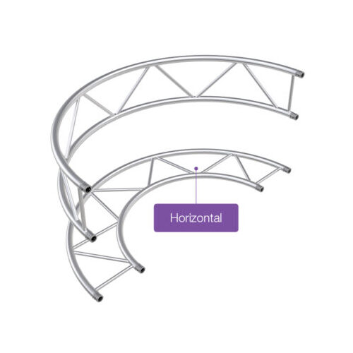 F42P Flat 0.75mR (1.5mØ) 180° Radial Truss – Horizontal (2 parts to a Circle)