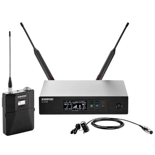 SHURE SHR-GLXD14+85 Wireless Digital Lapel System GLXD1+; WL185 Mic; GLXD4+; Dual Band 2.4GHz and 5.8GHz