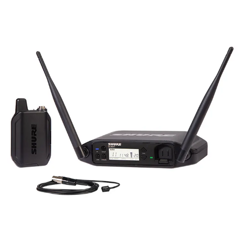 SHURE SHR-GLXD14+93 Wireless Digital Lapel System GLXD1+; WL93 Mic; GLXD4+; Dual Band 2.4GHz and 5.8GHz