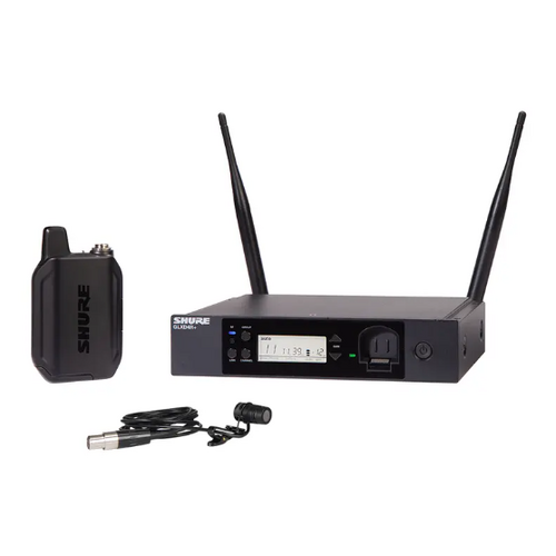 SHURE SHR-GLXD14R+85 Wireless Digital Lapel System GLXD1+; WL185 Mic; GLXD4R+; Dual Band 2.4GHz and 5.8GHz