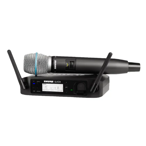 SHURE SHR-GLXD24+B87A Wireless Dig Handheld System GLXD2+; Beta87A Mic; GLXD4+; Dual Band 2.4GHz and 5.8GHz