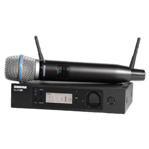 SHURE SHR-GLXD24R+B87A Wireless Dig Handheld System GLXD2+; Beta87A Mic; GLXD4R+; Dual Band 2.4GHz and 5.8GHz