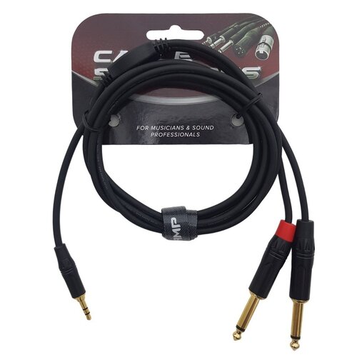 Mini-Jack to Dual 1/4" - Left/Right Splitter Cable 2 METER